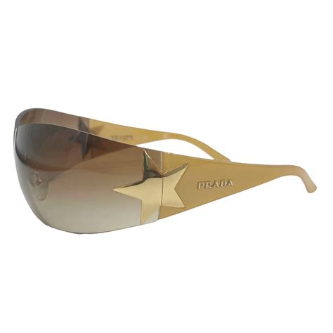 prada gold star shield sunglasses|shield Prada sunglasses men.